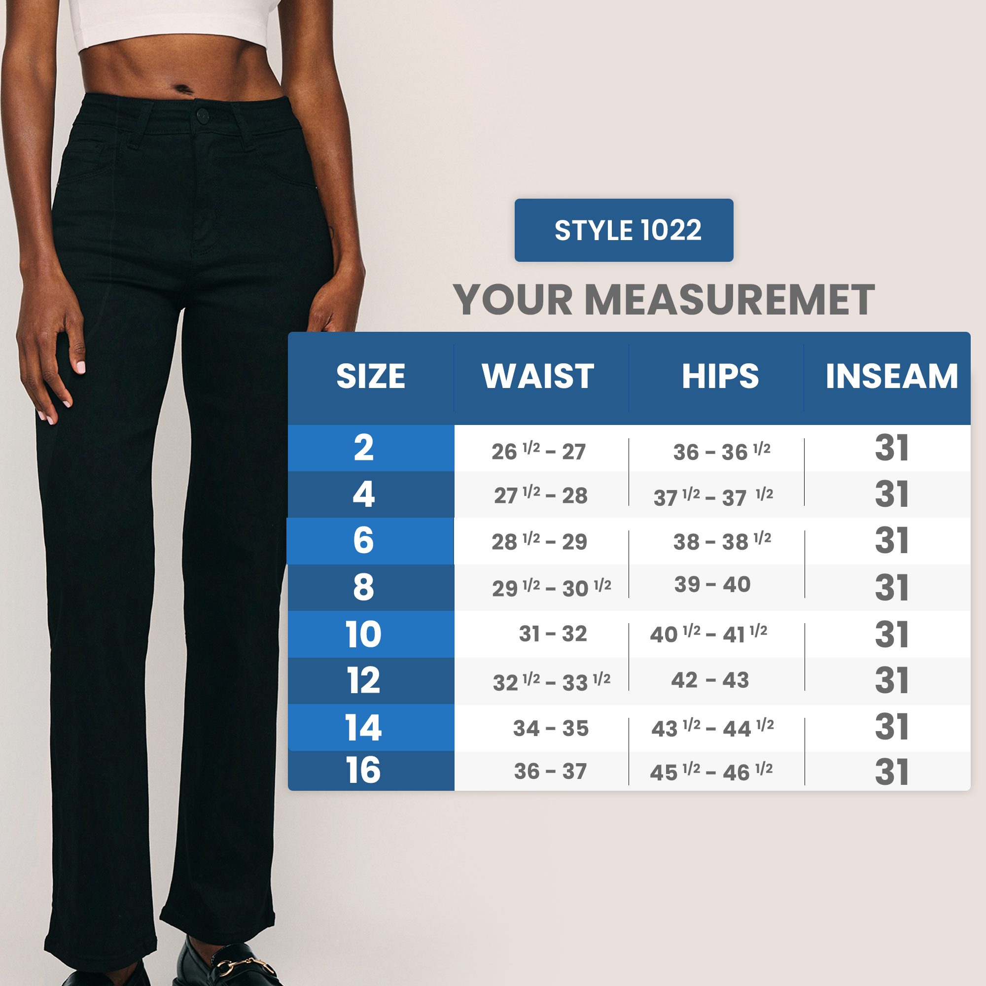 Image of High-Waisted Wide-Leg Jet Black Jeans. Style 1022