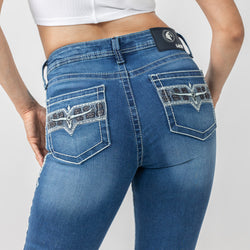 Image of Lazzo style 307 Floral Western Style Jeans