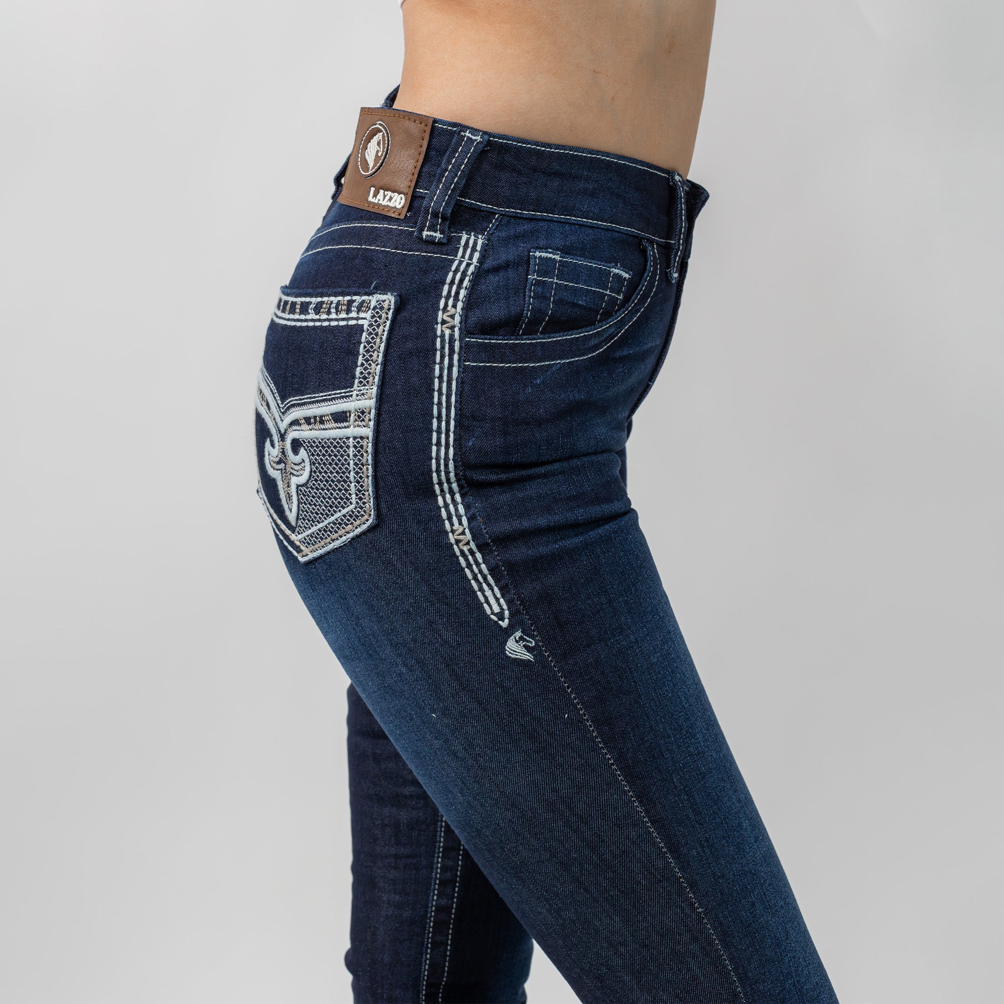 Image of Lazzo style 314 Inverted Fleur de Lis Jeans