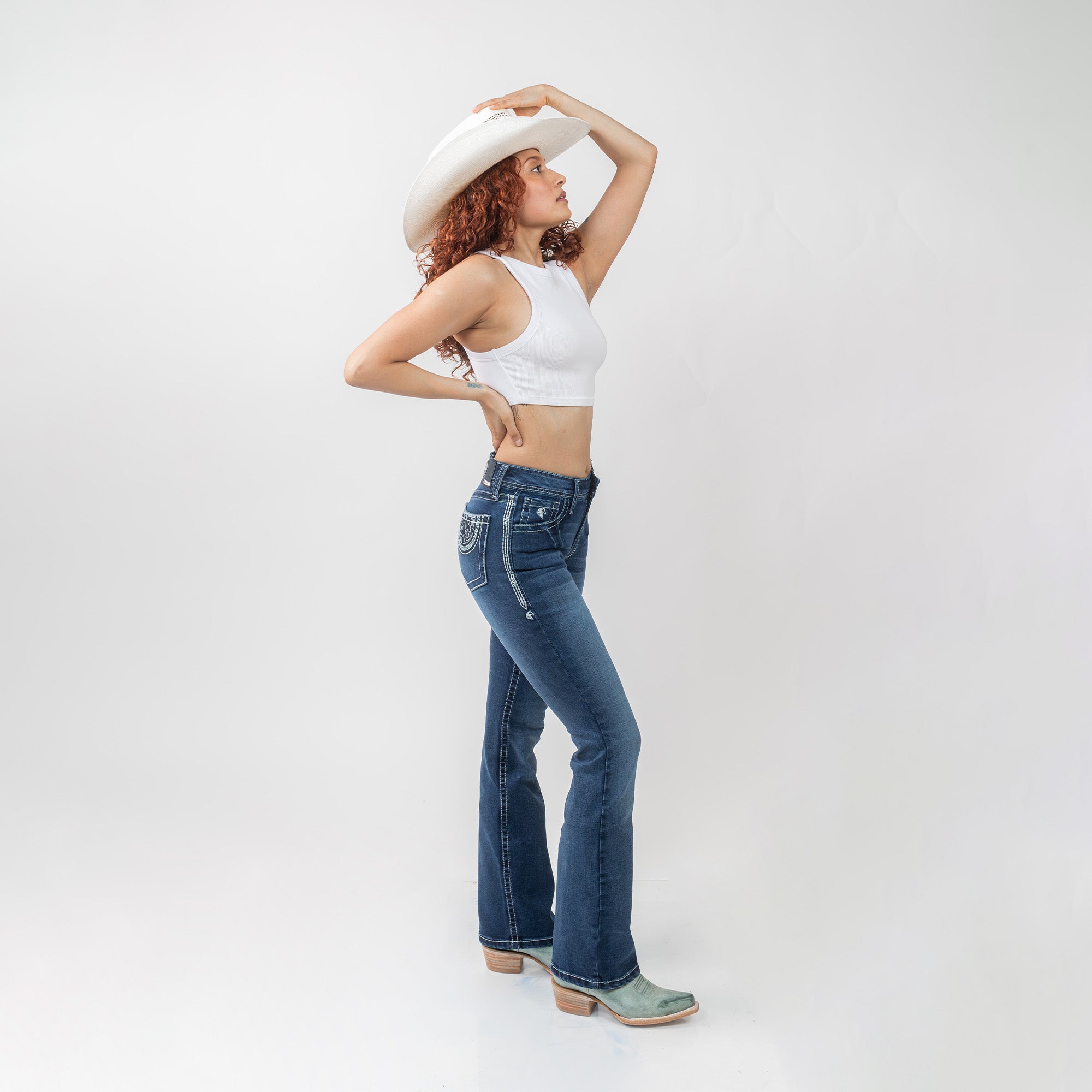 Image of Lazzo style 304 Embroidery Inspired by Native Motifs Jeans