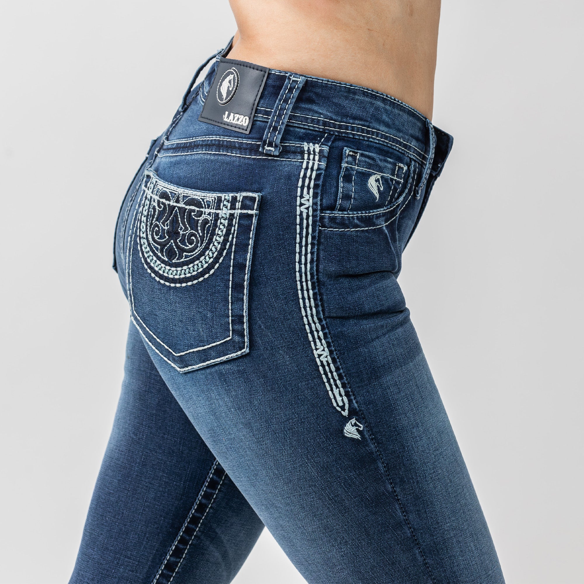 Image of Lazzo style 304 Embroidery Inspired by Native Motifs Jeans